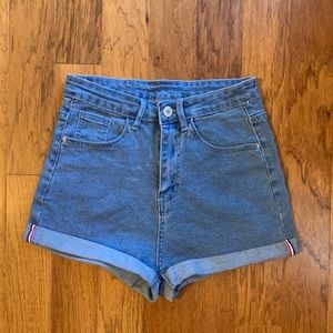 Rolled Denim Shorts